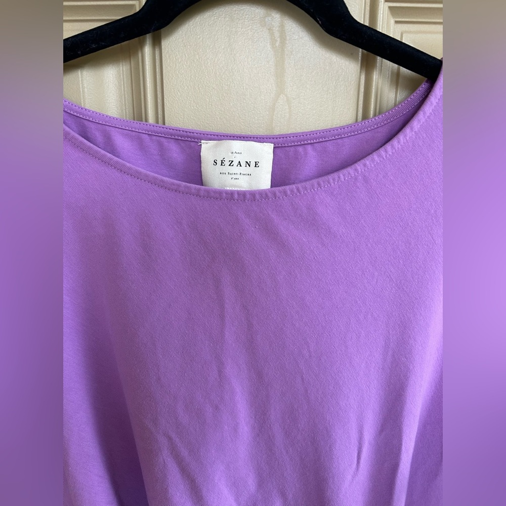 Sézane Bateau Neckline Mini Dress purple size XXL - Picture 9 of 11